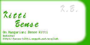 kitti bense business card